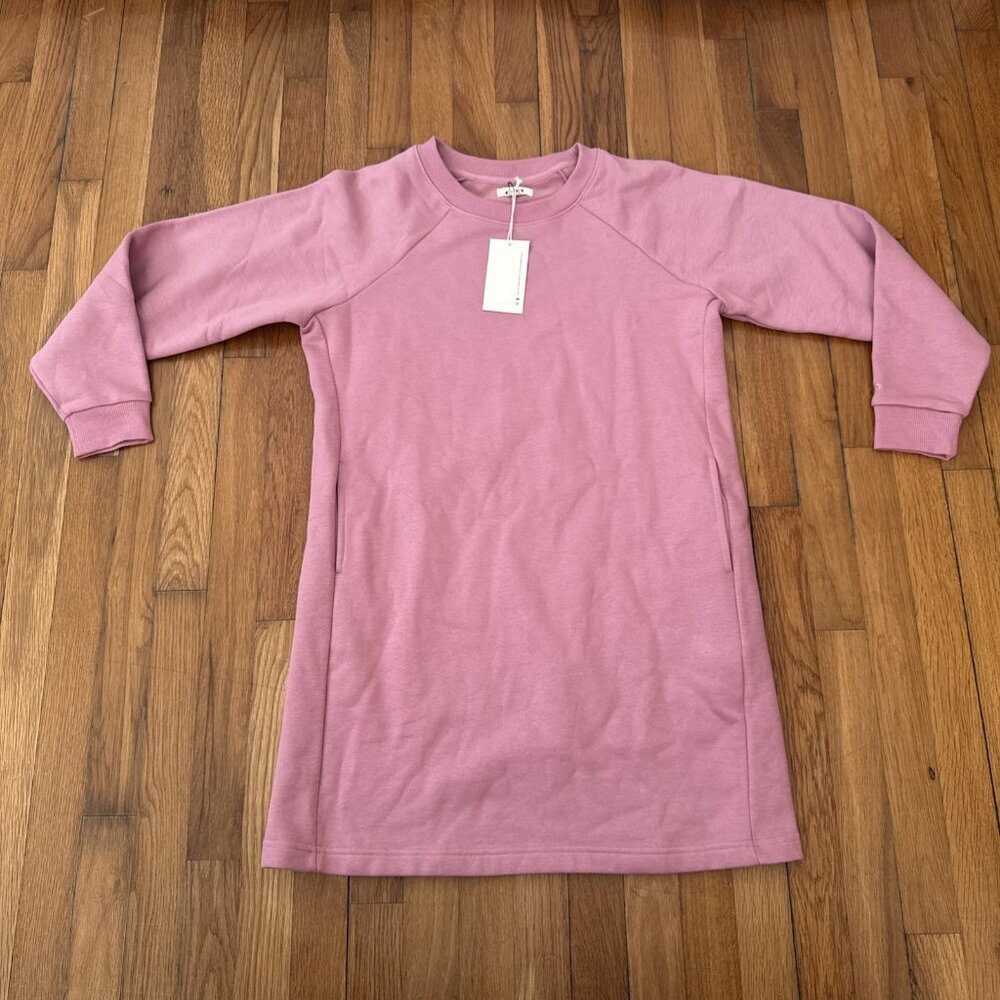 Pact Cotton Long Sleeve Sweater Dress Lily Desert Rose Pink size L